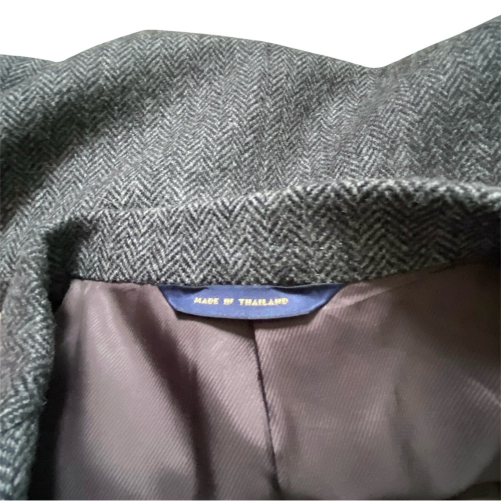 Brooks Brothers Madison 1818 Herringbone Wool Blazer Black & Charcoal Gray 40 S - Picture 5 of 15